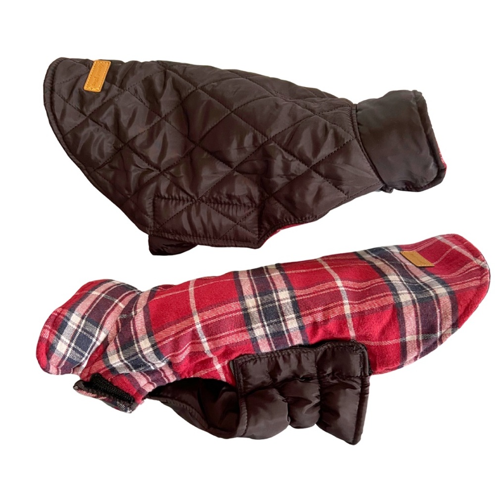 Spotted Play Red & Black Reversible Small Dog Jacket